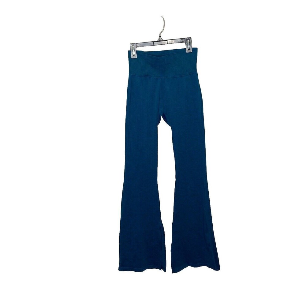 Joy Lab Blue Green Flare Split hem Yoga Pants Flare Leggings Size Small Womens